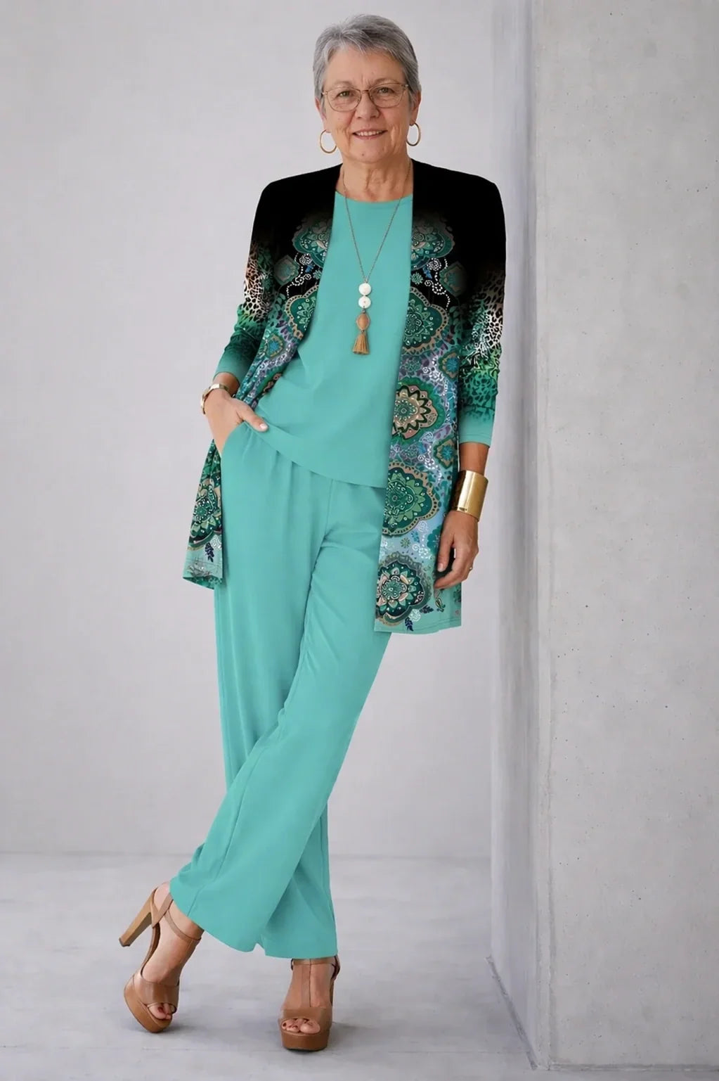 Cassandra | Turquoise Mandala Three-Piece Set