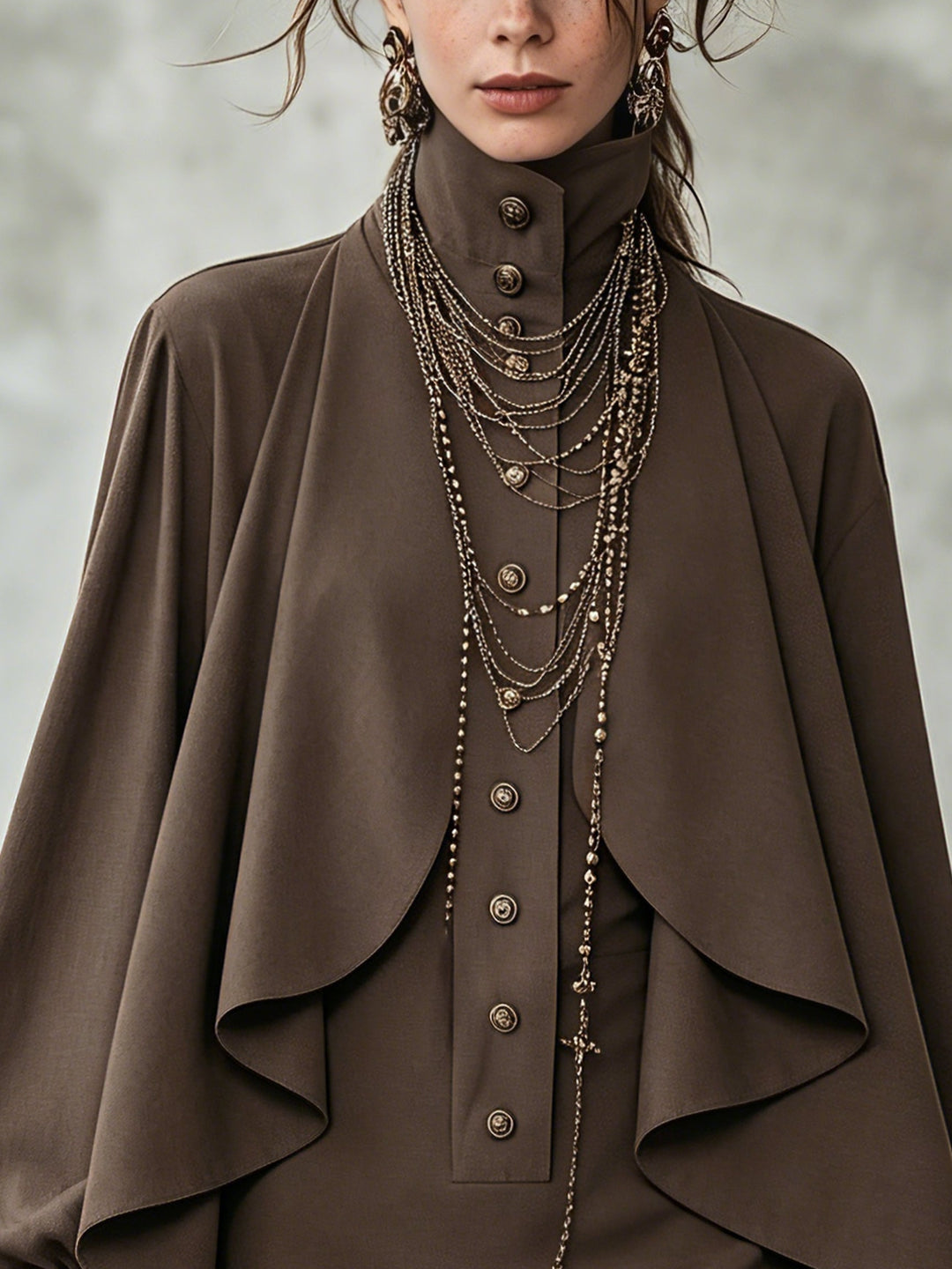 Ophelia | High-Neck Cape Mini Dress