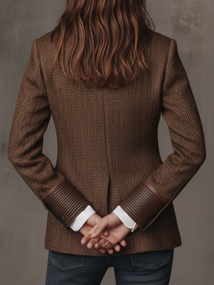 Gisèle | Chevron-Print Panelled Blazer