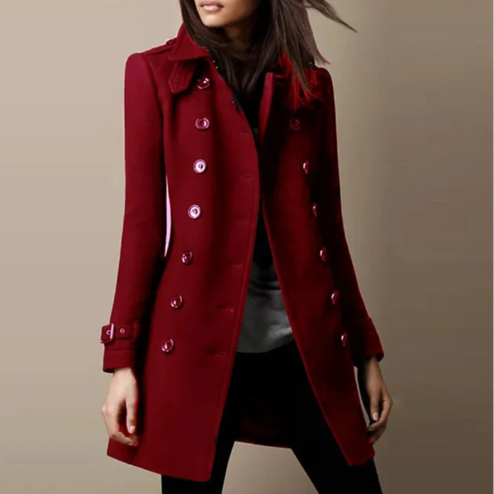 Danielle™ | Elegant Double Breasted Longline Trench Coat