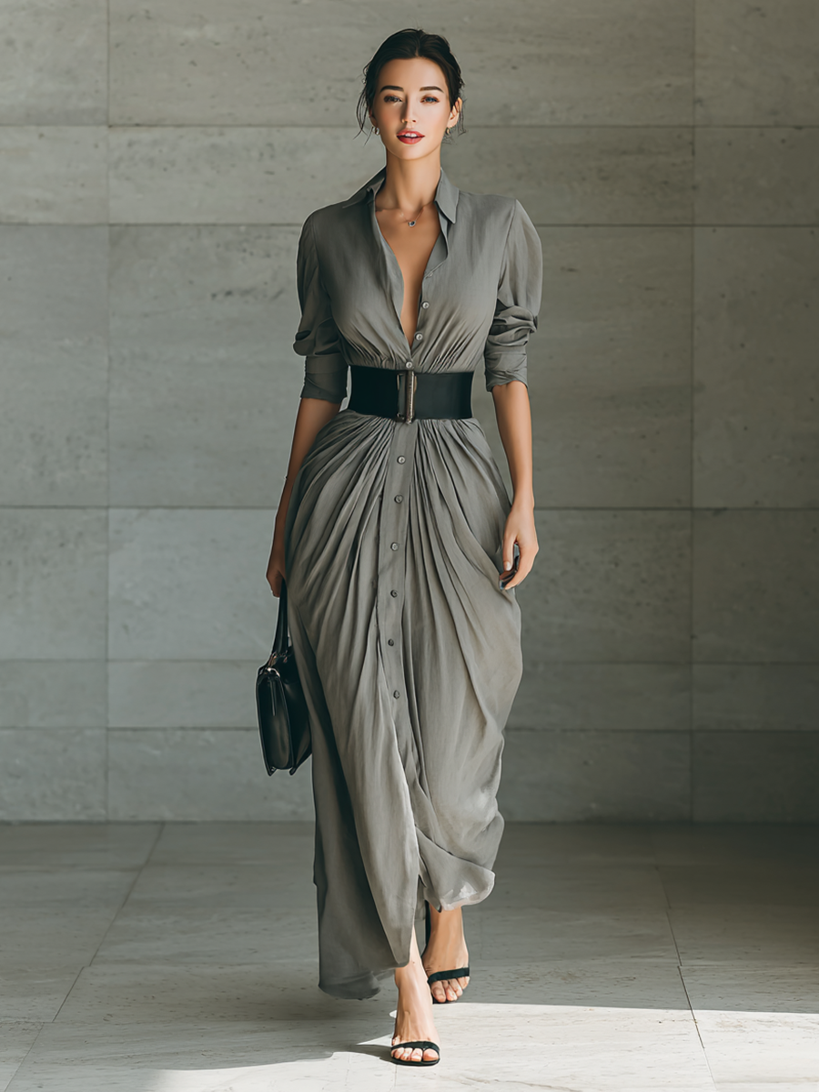 Zephyrine | Long Pleated Dress