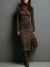 Lorène | Long Brown Midi Dress