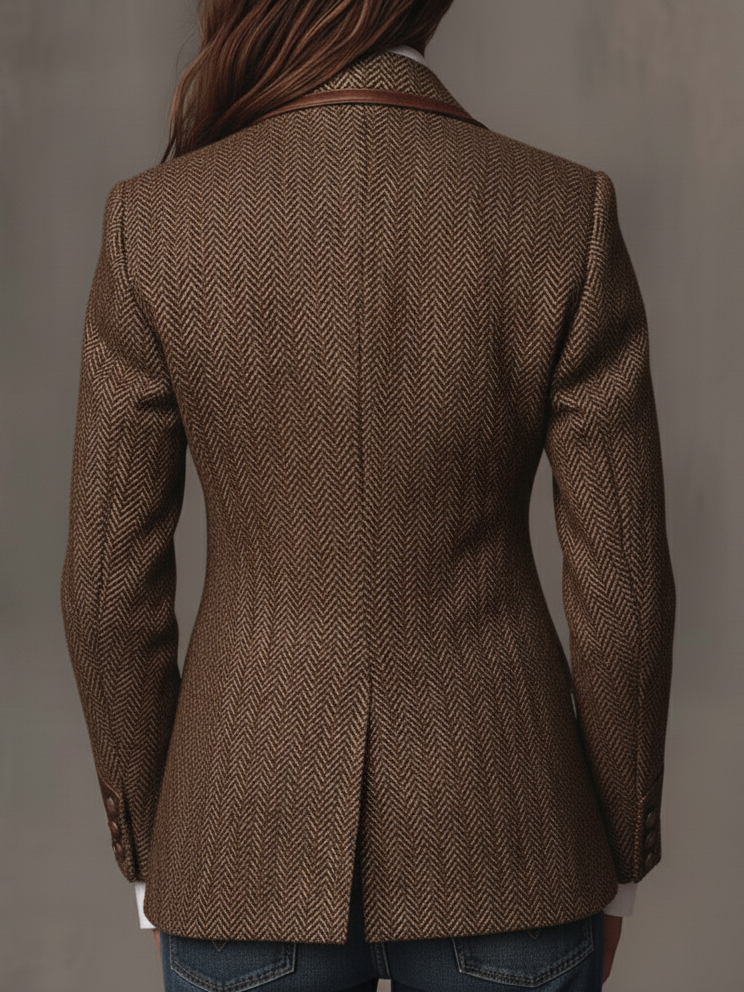 Gisèle | Chevron-Print Panelled Blazer