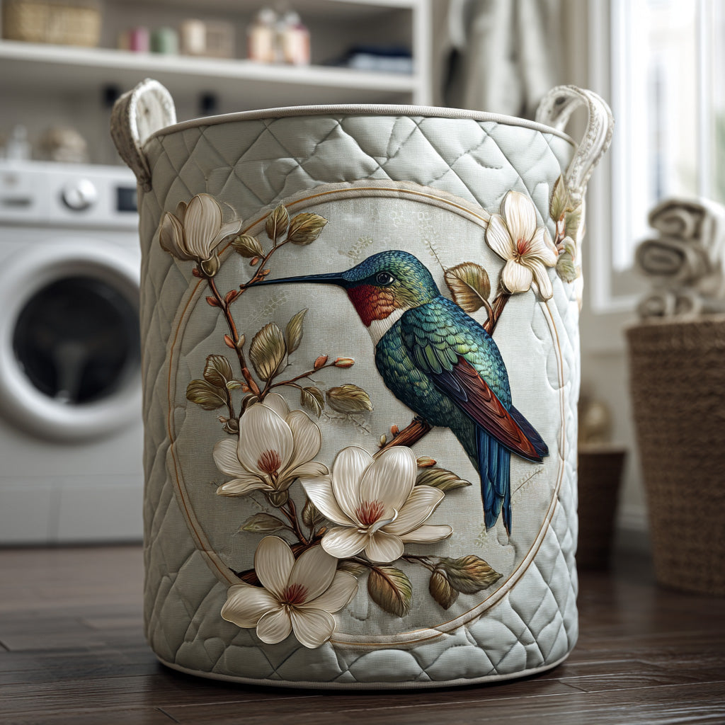 Modesty™ | Hummingbird Lace Quilted Laundry Basket