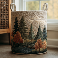 Olwen™ | Forest Quilted Laundry Basket