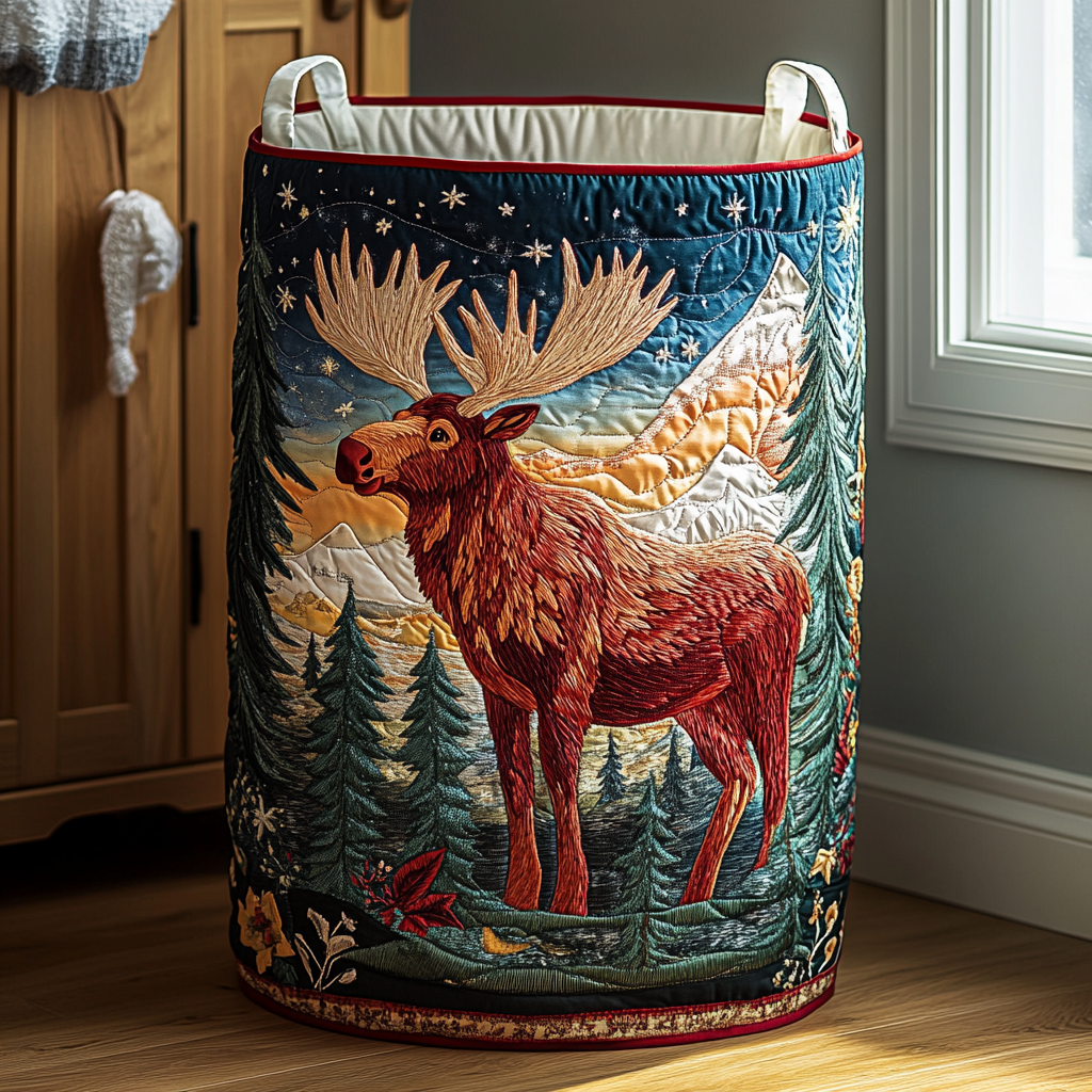 Olwen™ | Forest Quilted Laundry Basket
