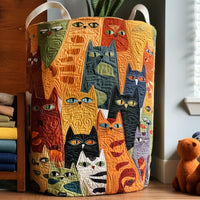 Minerva™ | Purrfect Posse Quilted Laundry Basket