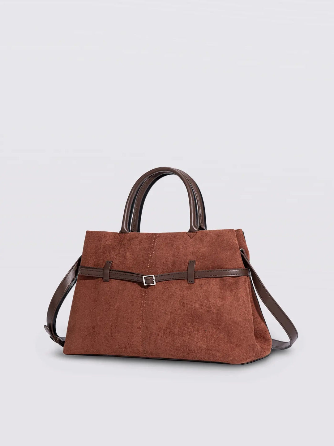 Suede Shopper with Adjustable Strap
