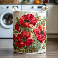 Mabelle™ | Scarlet Poppy Dream Quilted Laundry Basket