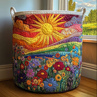 Lalage™ | Sunlit Bliss Quilted Laundry Basket