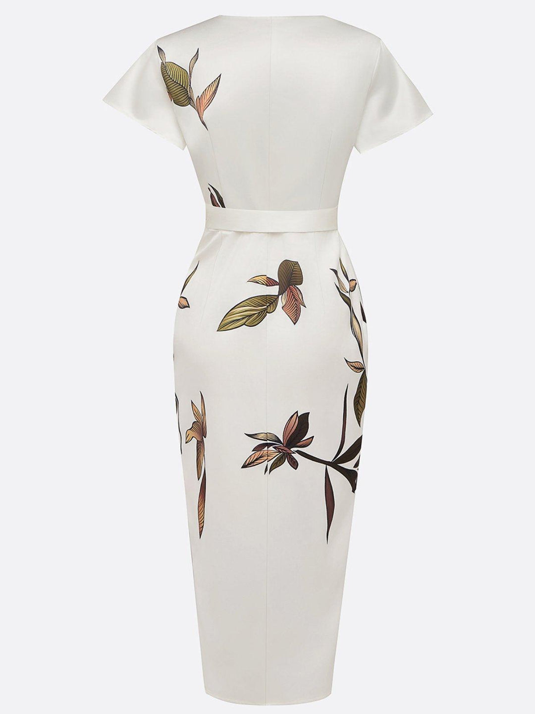 Elegant Botanical Wrap Dress