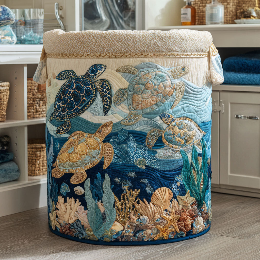 Hortense™ | Shell Shine Quilted Laundry Basket