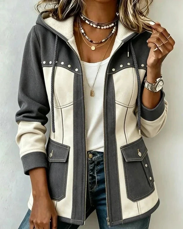 DELACROIX | Véronique Two-Material Hooded Jacket