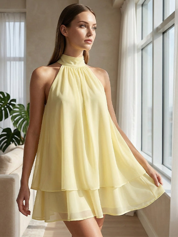 Plume | Mini Dress Lightweight and Flowing with Overlays