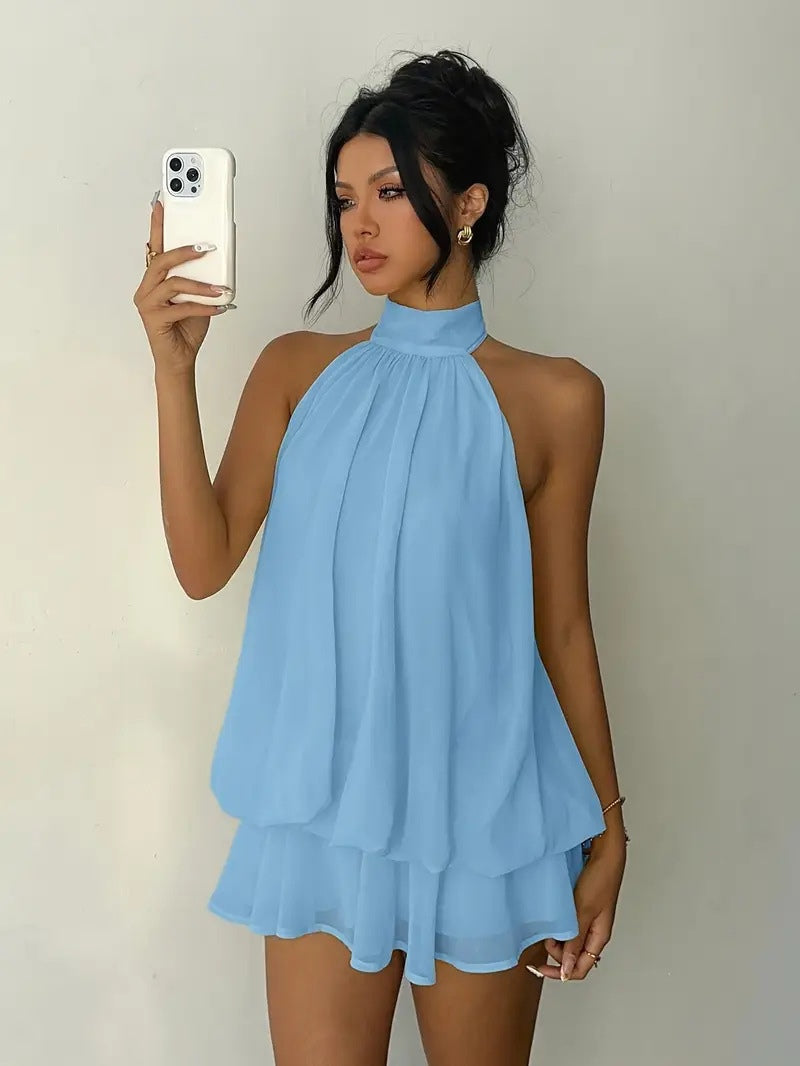 Plume | Mini Dress Lightweight and Flowing with Overlays