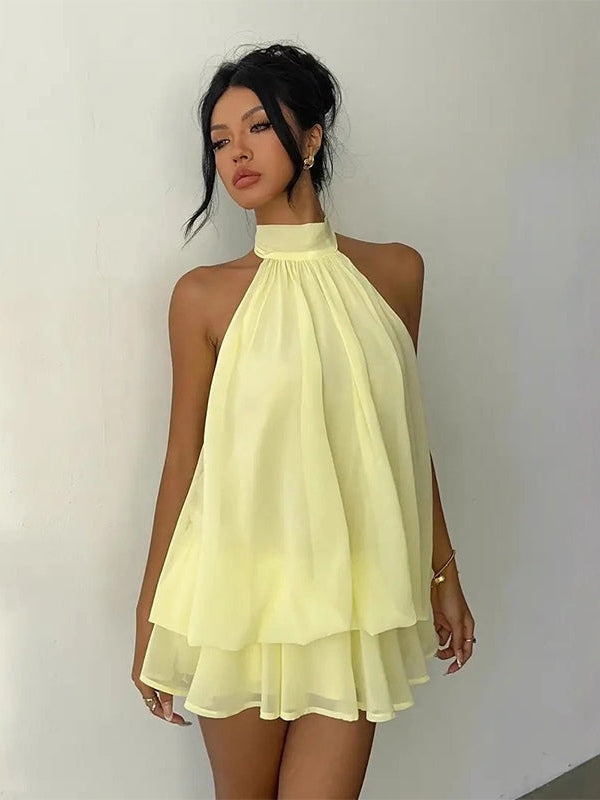 Plume | Mini Dress Lightweight and Flowing with Overlays