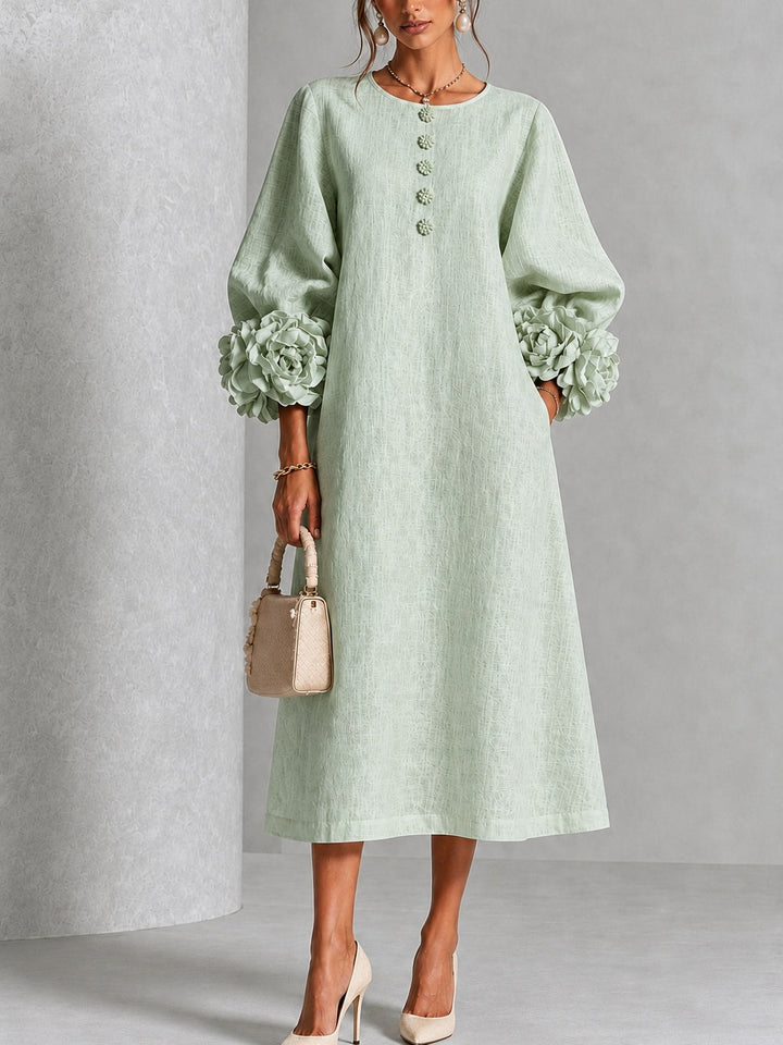 Sienna | Floral-Cuff Midi Dress