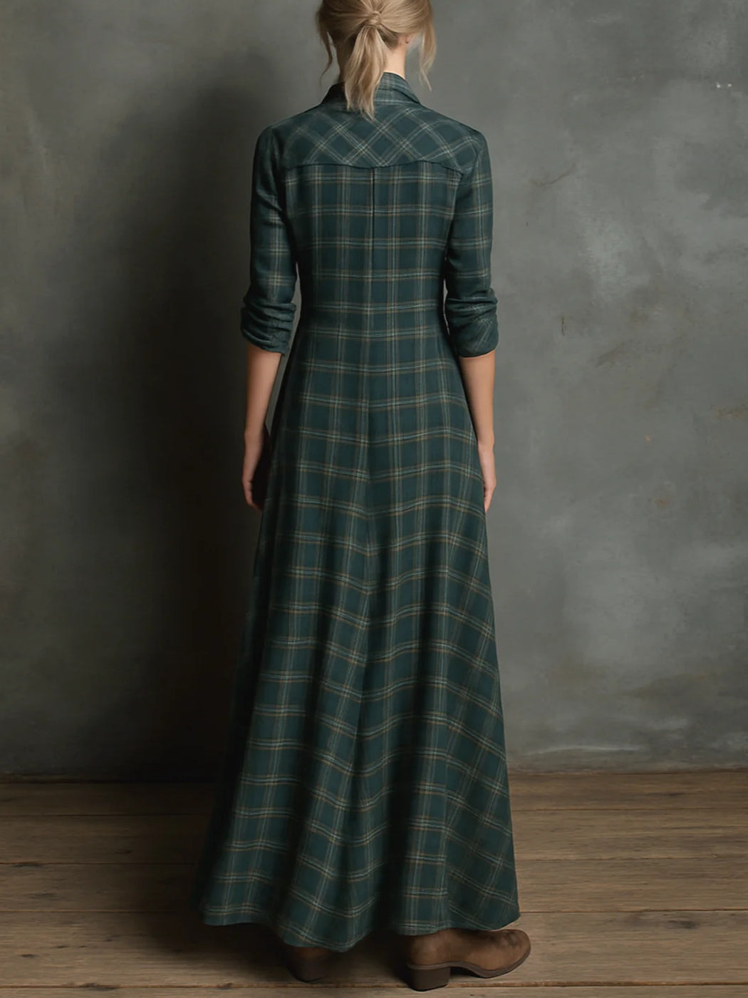 Valentine | Long Plaid Dress
