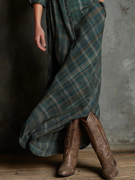 Valentine | Long Plaid Dress