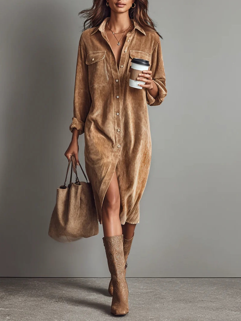 Estelle | Corduroy Midi Dress