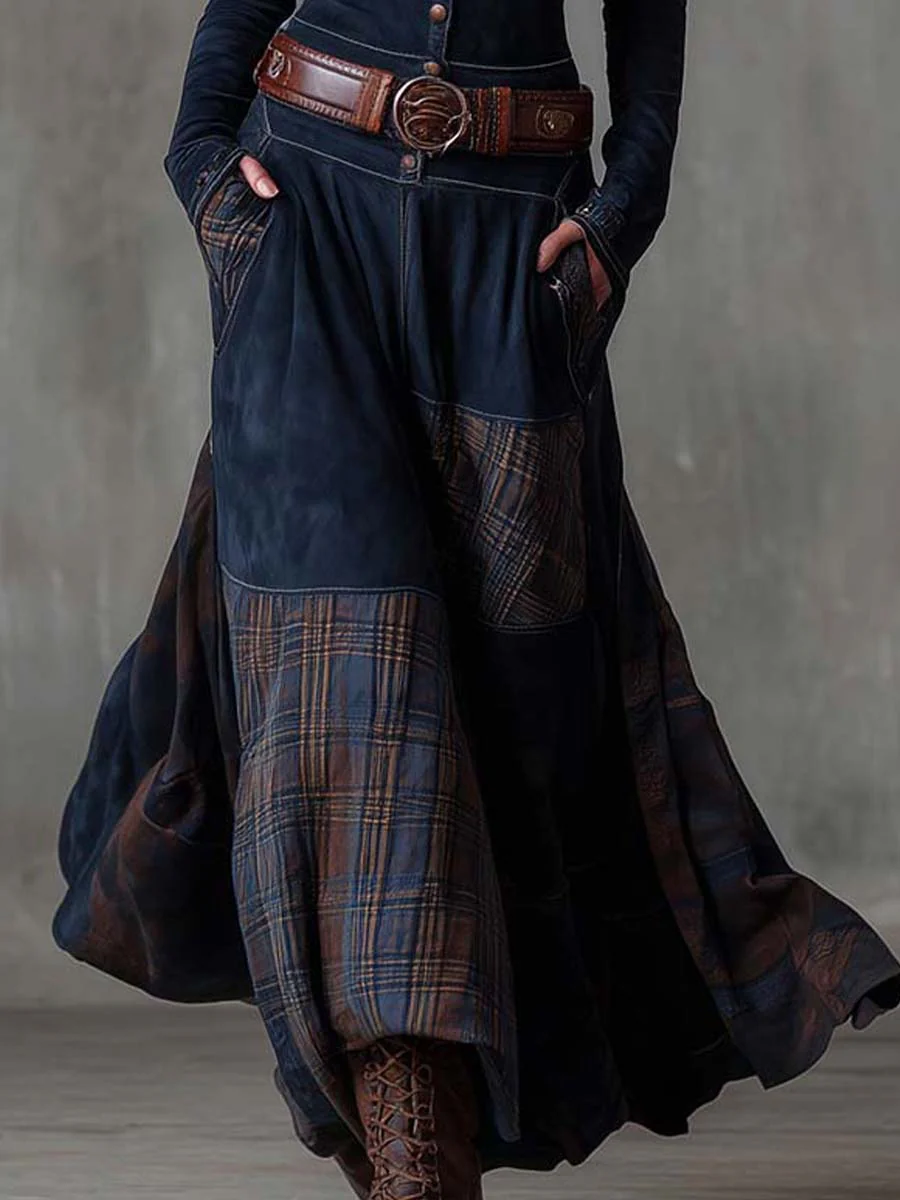 Élise | Maxi Suede Dress with Belt