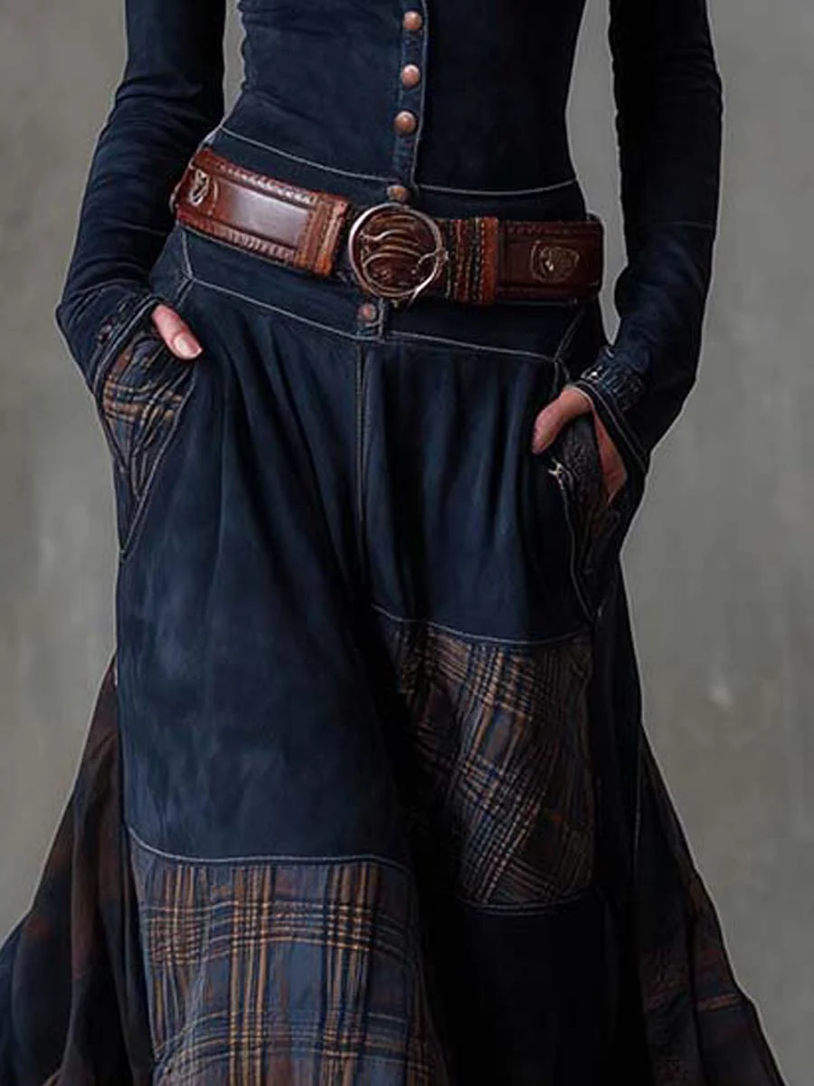 Élise | Maxi Suede Dress with Belt