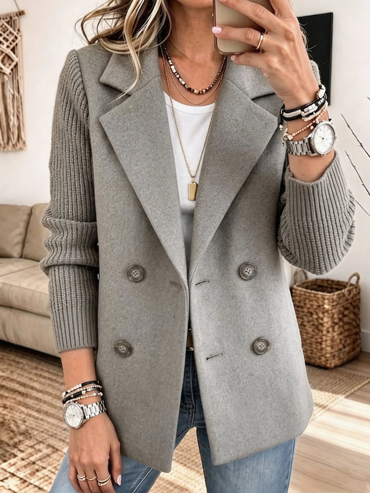 Carla | Elegant Blazer with Knitted Sleeves