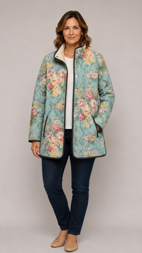 Elara | Quilted Floral Print Jacket