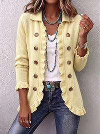 Liliana | Cream Ruffled Knit Jacket
