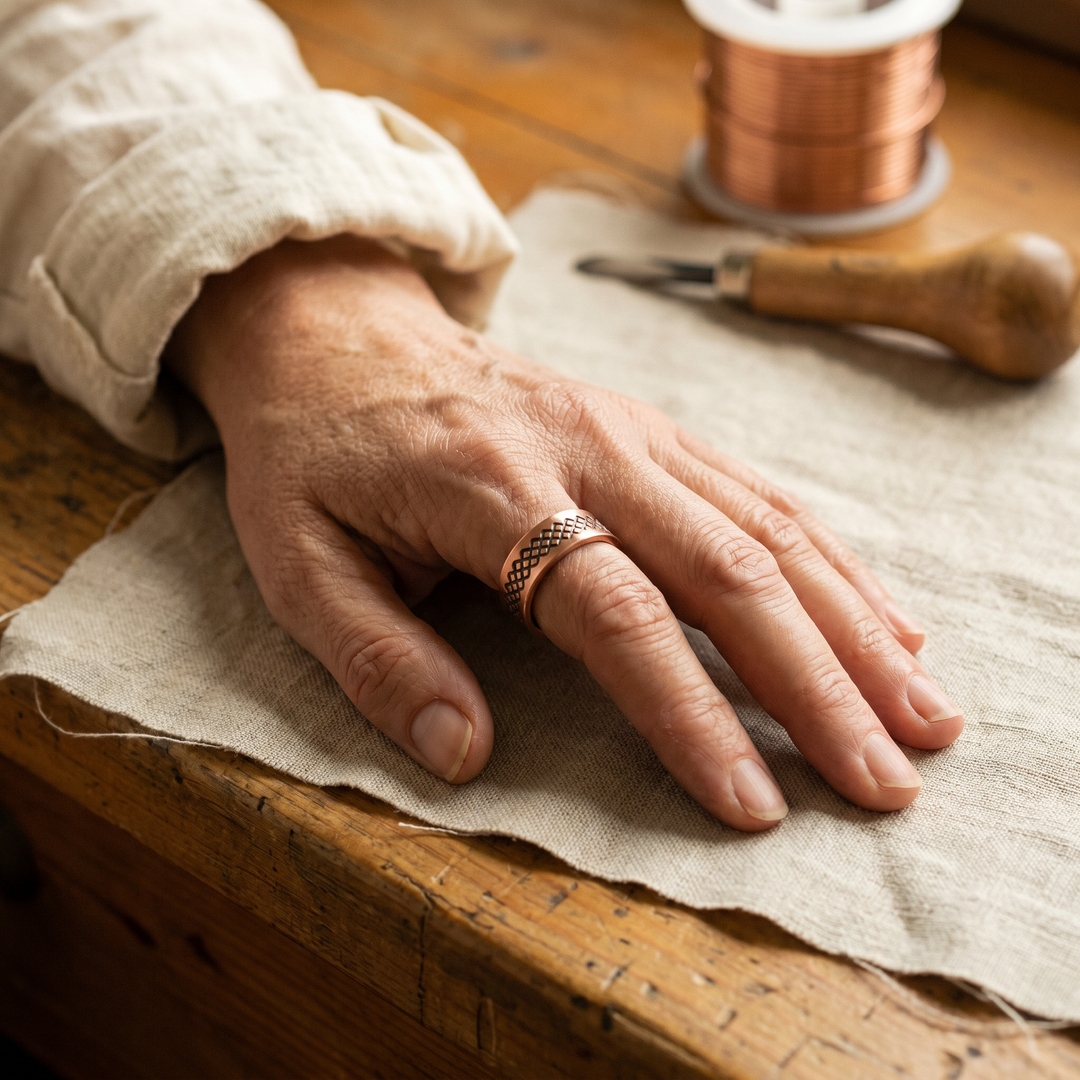 Amelia's Grid Copper Ring