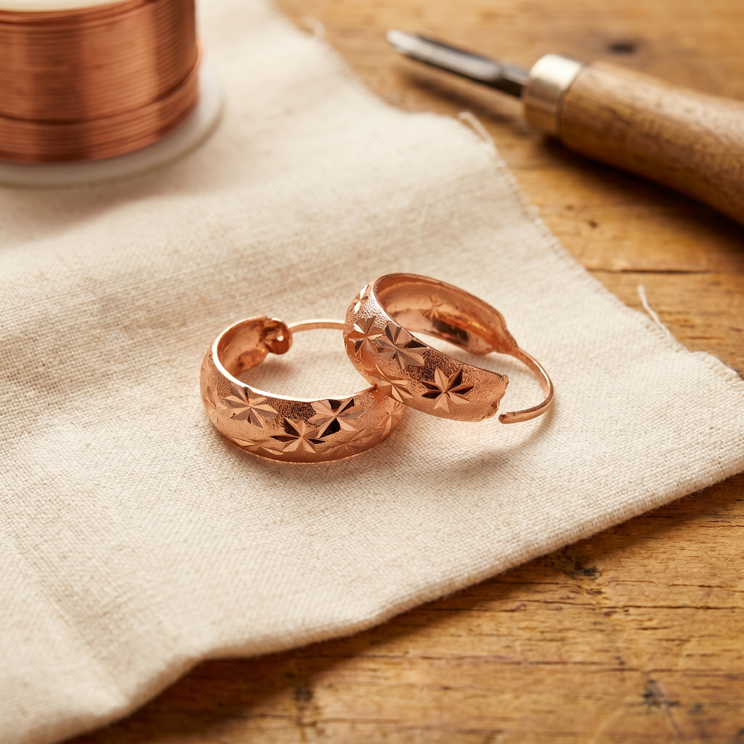 Amelia's Dew Copper Earrings