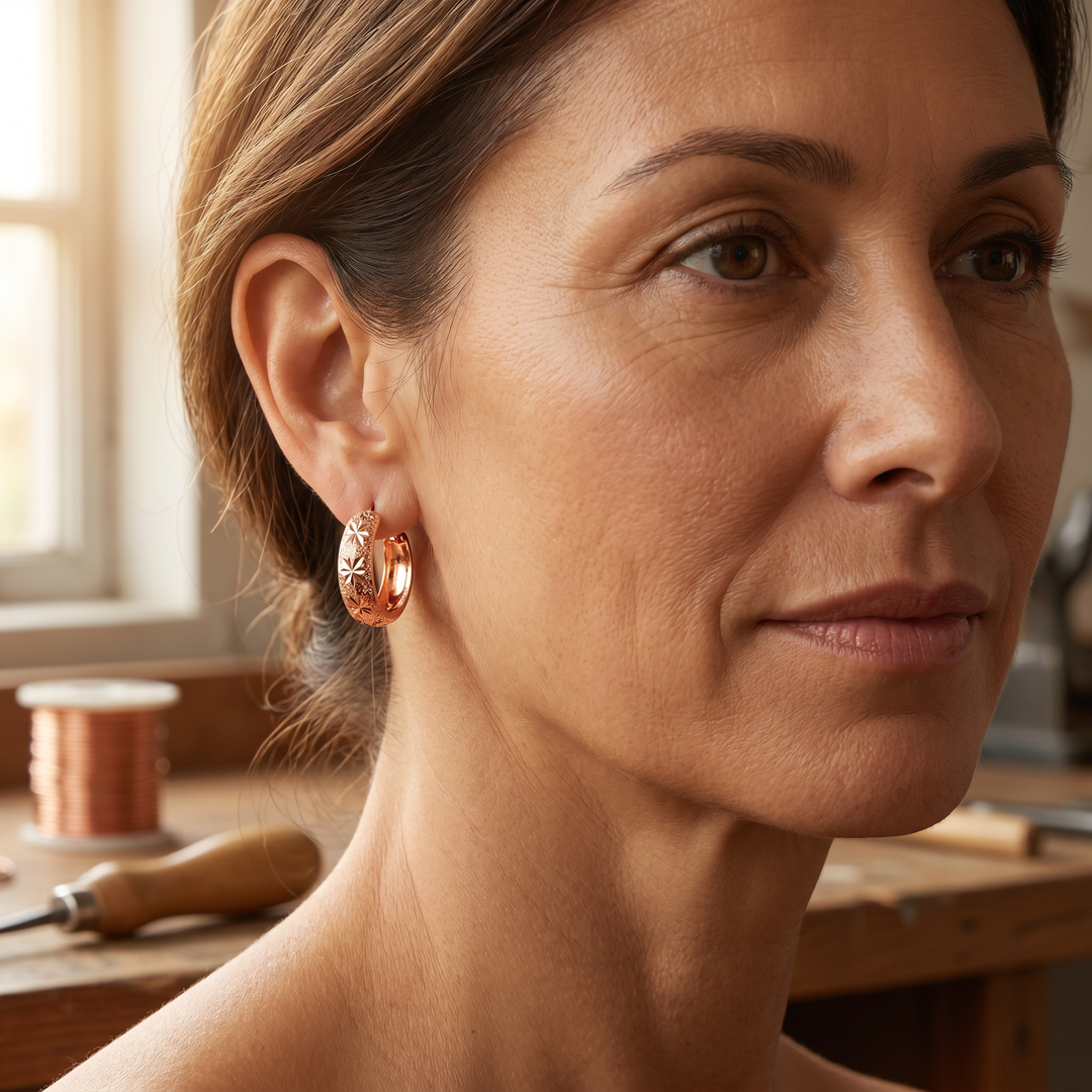 Amelia's Dew Copper Earrings