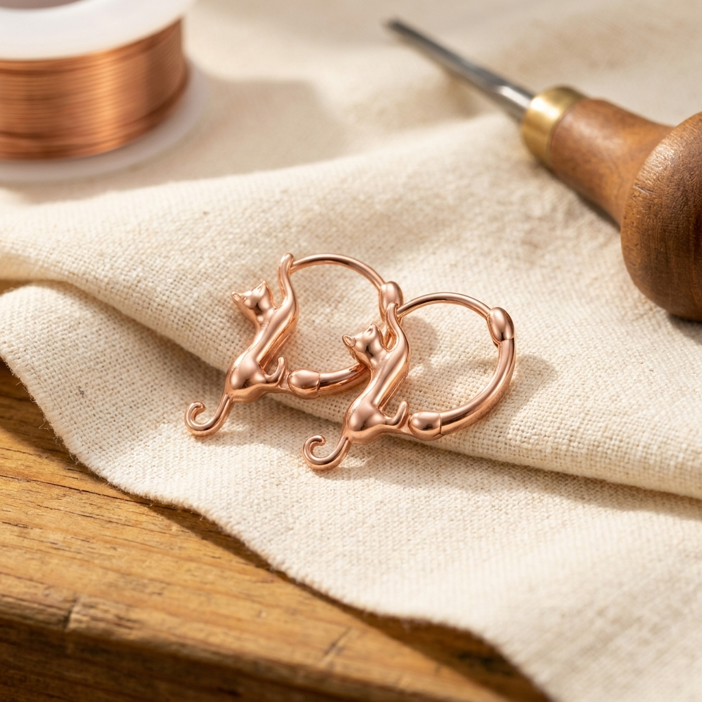 Amelia's Swirl Copper Earrings