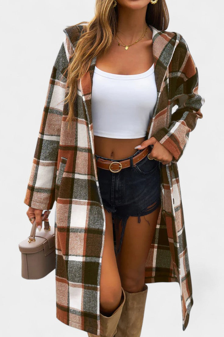 Odile | Hooded Check Jacket