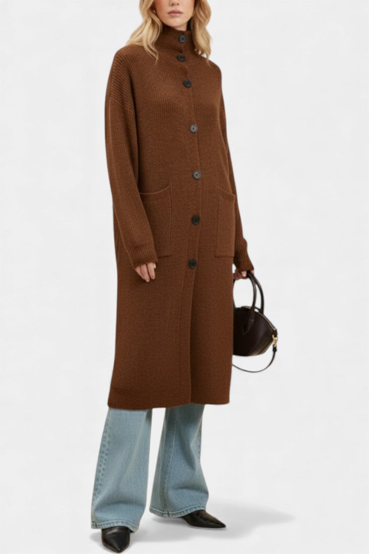 Amelie | Longline Roll Neck Coat