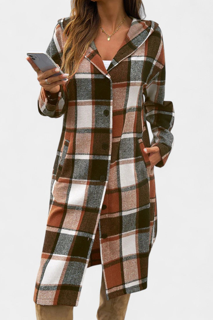 Odile | Hooded Check Jacket