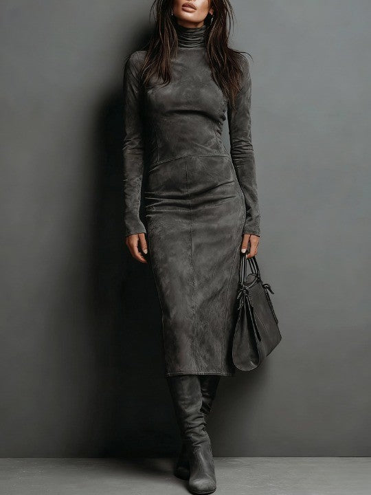 Lorène | Long Brown Midi Dress