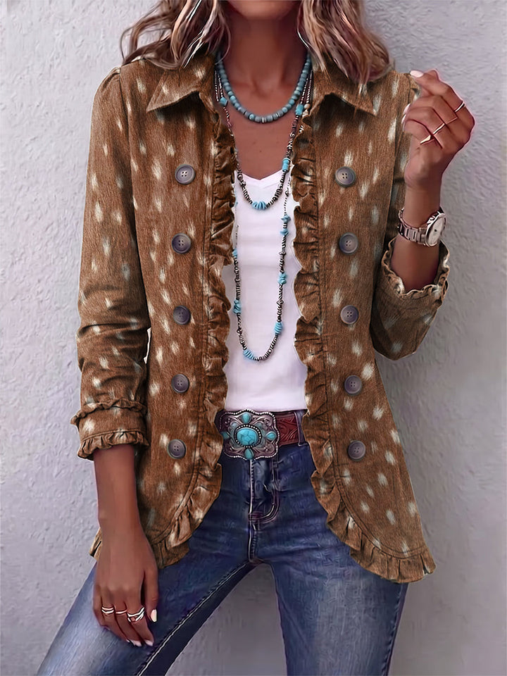 Nicolasa | Ruffled Animal Print Jacket
