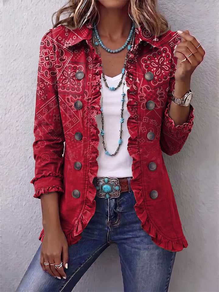 Clotilde | Ruffled Ombre Cashmere Jacket