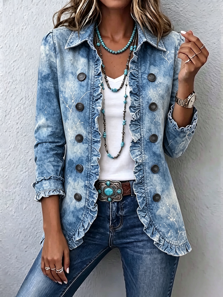 Genoveva | Ruffled Botanical Ombre Jacket