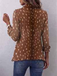 Nicolasa | Ruffled Animal Print Jacket