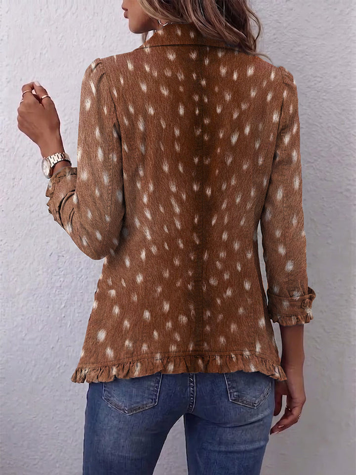 Nicolasa | Ruffled Animal Print Jacket