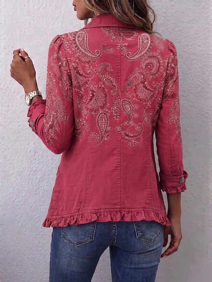 Adoration | Ruffled Pink Cashmere Jacket
