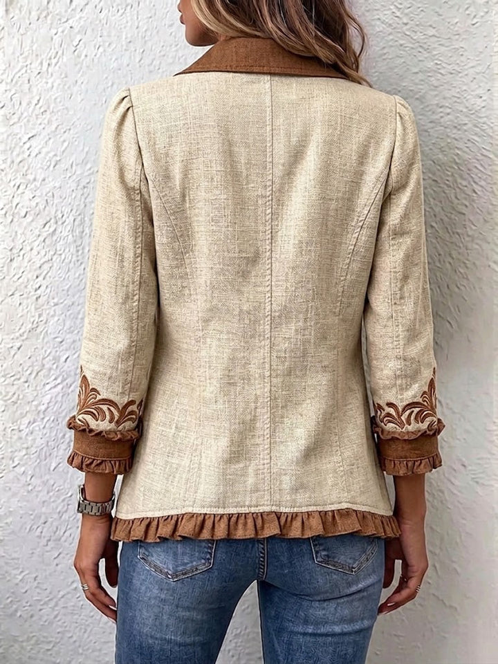 Almudena | Ruffled Floral Embroidery Jacket