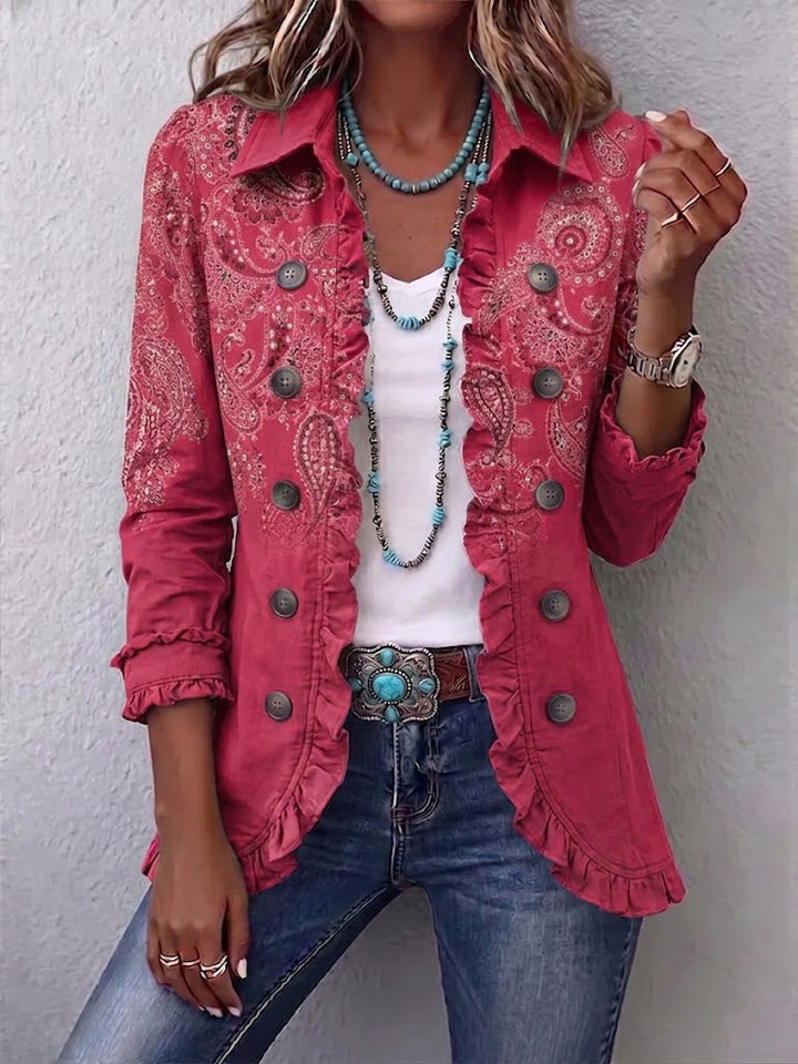 Adoration | Ruffled Pink Cashmere Jacket