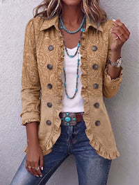 Covadonga | Ruffled Printed Relief Jacket