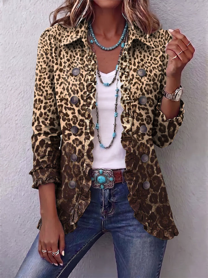 Nazaret | Ruffled Leopard Print Jacket