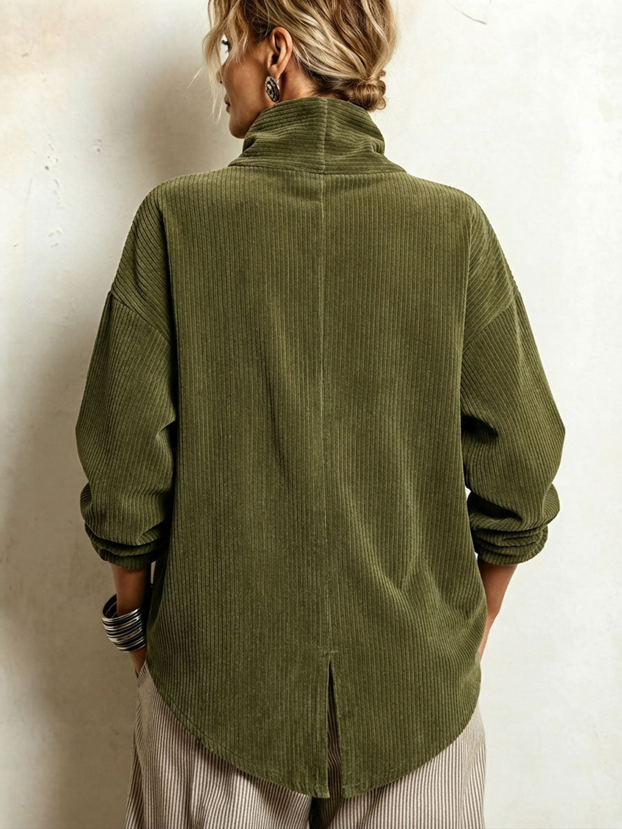 Sylvie – Oversized Jacket with Wraparound Collar and Buttons
