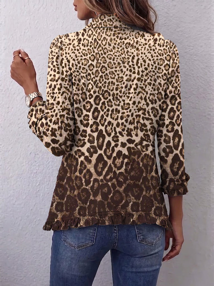 Nazaret | Ruffled Leopard Print Jacket