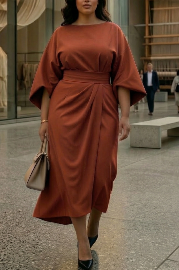 Matzliah | Elegant Lantern Sleeve Dress
